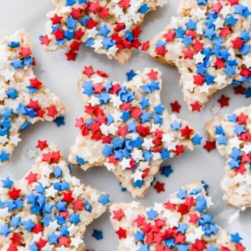 Red, White, and Blue Rice Krispie Treats
