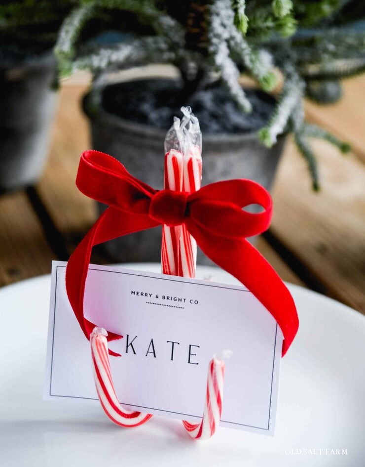 Candy Cane Place Card Holders