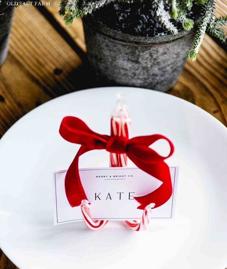 Candy Cane Place Card Holders
