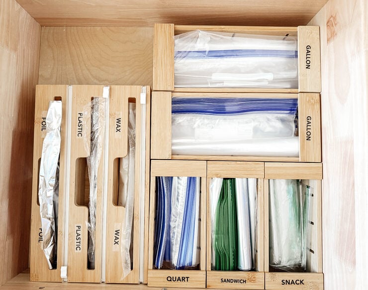 Kitchen Drawer Organization Plastic bags Foil