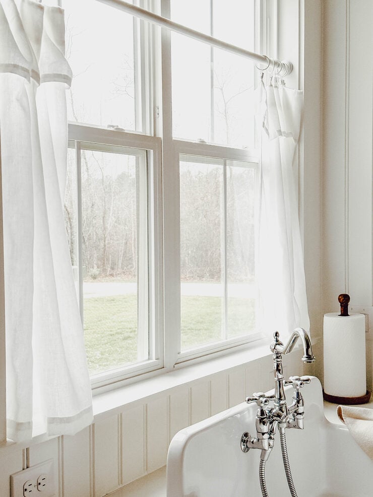 White Kitchen Curtains Cottage