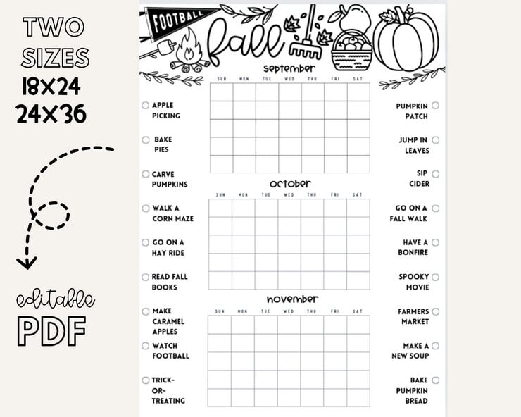 Fall Bucket List Poster