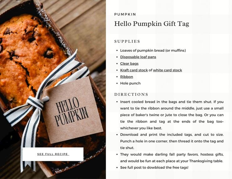 Hello Pumpkin Gift Tag